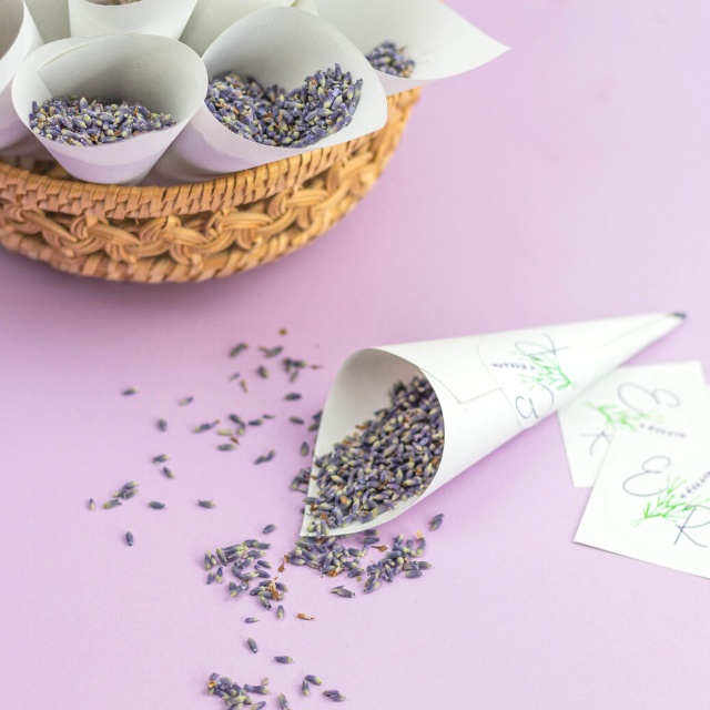 DIY Hochzeitskonfetti Lavendel Licht auf Papier